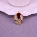 Crystal Zircon Snake Head Pendant for Necklace Jewelry Making