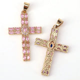 Rainbow CZ Zircon Christian Cross Pendant for Women