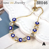 Neon Enamel Round Eye Charm Tennis Chain Bracelet Bangles Men Women Bohemian