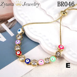Neon Enamel Round Eye Charm Tennis Chain Bracelet Bangles Men Women Bohemian