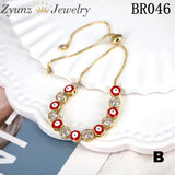 Neon Enamel Round Eye Charm Tennis Chain Bracelet Bangles Men Women Bohemian