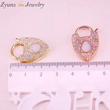 5PCS CZ Heart Clasp Component Metal Clasp Lock