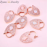 5PCS CZ Heart Clasp Component Metal Clasp Lock