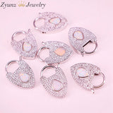 5PCS CZ Heart Clasp Component Metal Clasp Lock