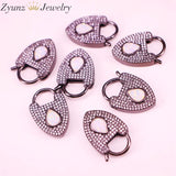 5PCS CZ Heart Clasp Component Metal Clasp Lock