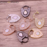 5PCS CZ Heart Clasp Component Metal Clasp Lock