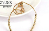 Adjustable Silver CZ Heart Charm Beaded Bracelet