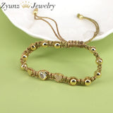 5PCS Zircon Love Heart Braid Bracelet Wish Bracelets For Women Couples Jewelry
