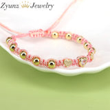 5PCS Zircon Love Heart Braid Bracelet Wish Bracelets For Women Couples Jewelry