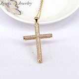 Cross CZ Crystal Zircon Stone Pendant Necklace Wedding Jewelry