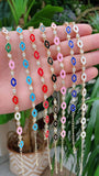 Gothic Evil Eye Enamel Chain CZ Bracelet for Women