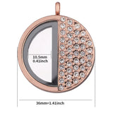 5PCS Rhinestone Charms Glass Locket DIY Craft Necklace Pendant