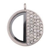 5PCS Rhinestone Charms Glass Locket DIY Craft Necklace Pendant