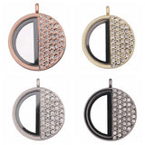 5PCS Rhinestone Charms Glass Locket DIY Craft Necklace Pendant