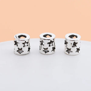 5PCS Knitted Bracelet Necklace 925 Sterling Silver Thai Silver Pentagram Beads