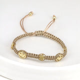 5PCS Braided Rope Bracelet Women's Accessories Freshwater Pearl Star Smiley
