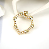 5PCS Heart Charm Necklace Pendant CZ Zircon Jewelry Gift