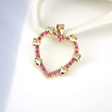 5PCS Heart Charm Necklace Pendant CZ Zircon Jewelry Gift