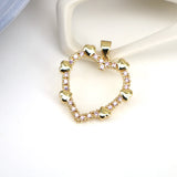 5PCS Heart Charm Necklace Pendant CZ Zircon Jewelry Gift