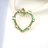 5PCS Heart Charm Necklace Pendant CZ Zircon Jewelry Gift