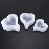 5PCS Heart Resin Mould Love Diamond Casting Epoxy Silicone Mould Pendant DIY