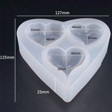 5PCS Heart Resin Mould Love Casting Molds Pendant DIY