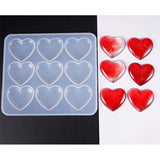 5PCS Heart Resin Mould Love Diamond Casting Epoxy Silicone Mould Pendant DIY