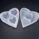 5PCS Heart Resin Mould Love Diamond Casting Epoxy Silicone Mould Pendant DIY