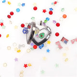 5PCS Heart Rhinestone Locket Glass Memory Floating Charms DIY Necklace Pendant