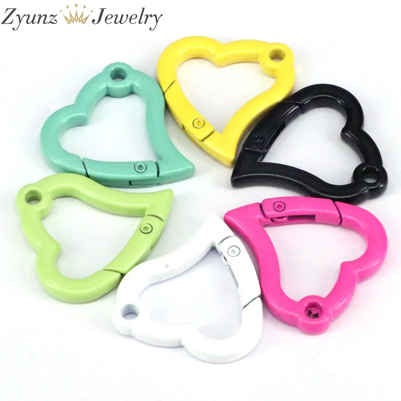 5PCS Heart Enamel Carabiner Buckle DIY Jewelry Accessories