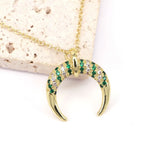 5PCS CZ Pave Star Moon Pendant Chain Necklace