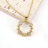 5PCS CZ Pave Star Moon Pendant Chain Necklace