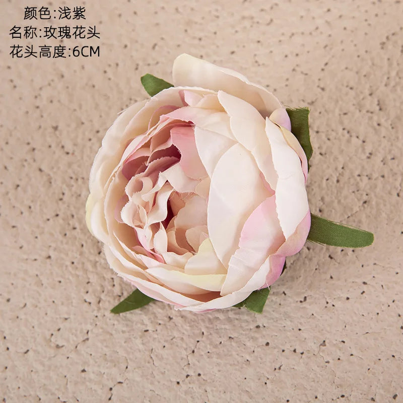 5PCS High Peony Flower Head Silk Artificial Flower Wedding Decor DIY Craft