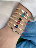 5PCS Zircon Star Charm Bracelets Snake Chain Charms Bangle Women Jewelry Gift