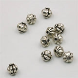 5PCS Carved Flowers Copper Round Beads 8mm DIY Jewelry Making