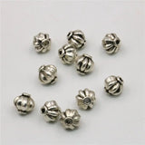 5PCS Carved Flowers Copper Round Beads 8mm DIY Jewelry Making