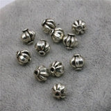 5PCS Carved Flowers Copper Round Beads 8mm DIY Jewelry Making