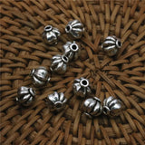 5PCS Carved Flowers Copper Round Beads 8mm DIY Jewelry Making