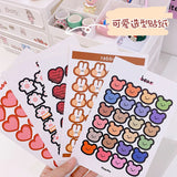 5PCS INS Cartoon Sticker Colorful Morandi Gift Package Stickers