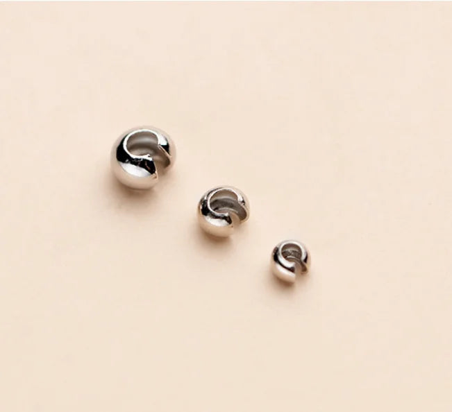 5PCS Sterling Silver Crimp&End Beads for DIY Jewelry