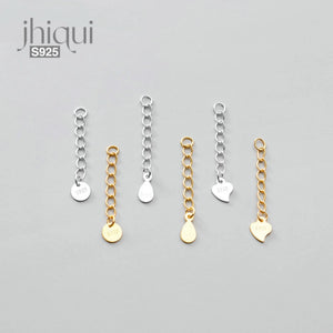 925 Sterling Silver Extension Chain 3/5cm for DIY Necklace Bracelet Anklet