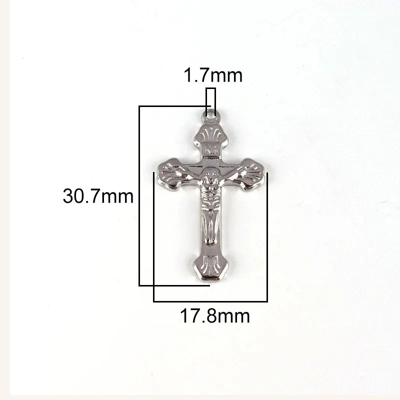 5PCS 10Style Stainless Steel Cross Charms Pendants DIY Jewelry Making Supplies
