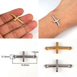 5PCS 10Style Stainless Steel Cross Charms Pendants DIY Jewelry Making Supplies