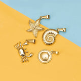 5PCS 316L Stainless Steel Plated Shell Charm Pendant Necklace Jewelry DIY