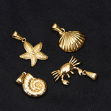 5PCS 316L Stainless Steel Plated Shell Charm Pendant Necklace Jewelry DIY