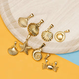 5PCS 316L Stainless Steel Plated Shell Charm Pendant Necklace Jewelry DIY