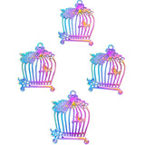 5PCS Birdcage Pendant Charm Alloy DIY Jewelry Supplies