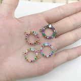 5PCS Micro Pave CZ Crystal Rainbow Zirconia Connector Lot