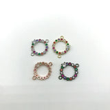 5PCS Micro Pave CZ Crystal Rainbow Zirconia Connector Lot