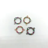 5PCS Micro Pave CZ Crystal Rainbow Zirconia Connector Lot